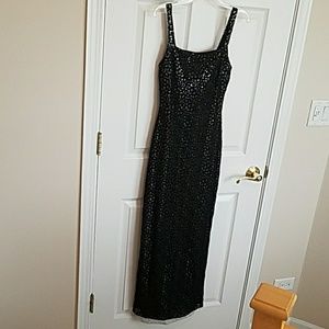 Jessica McClintock Black and Silver Long Gown